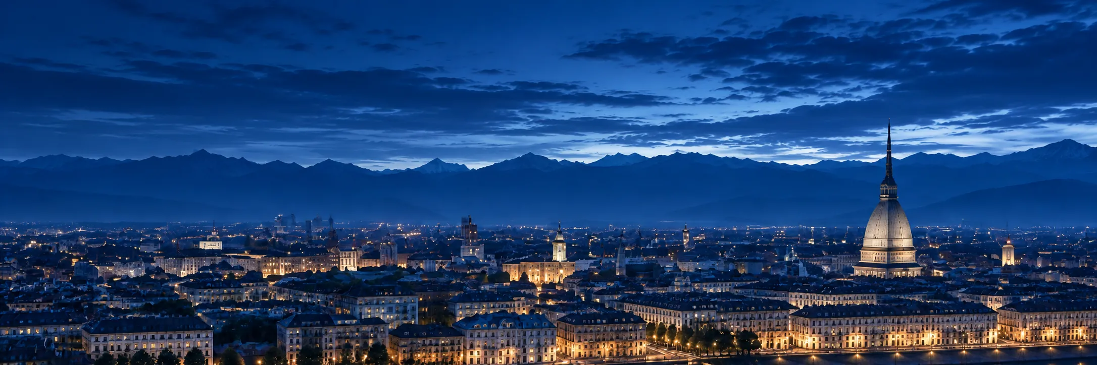 Complessi residenziali al tramonto